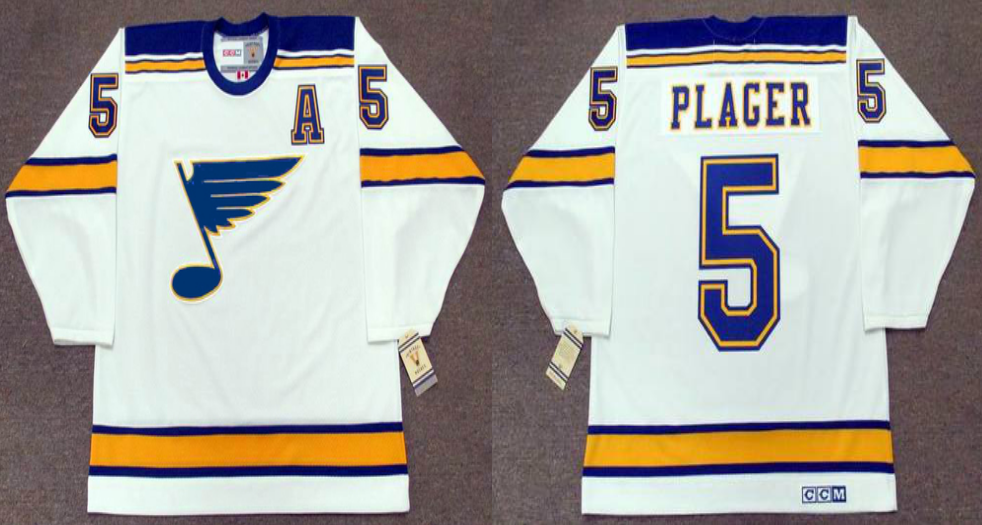 2019 Men St.Louis Blues #5 Plager white CCM NHL jerseys